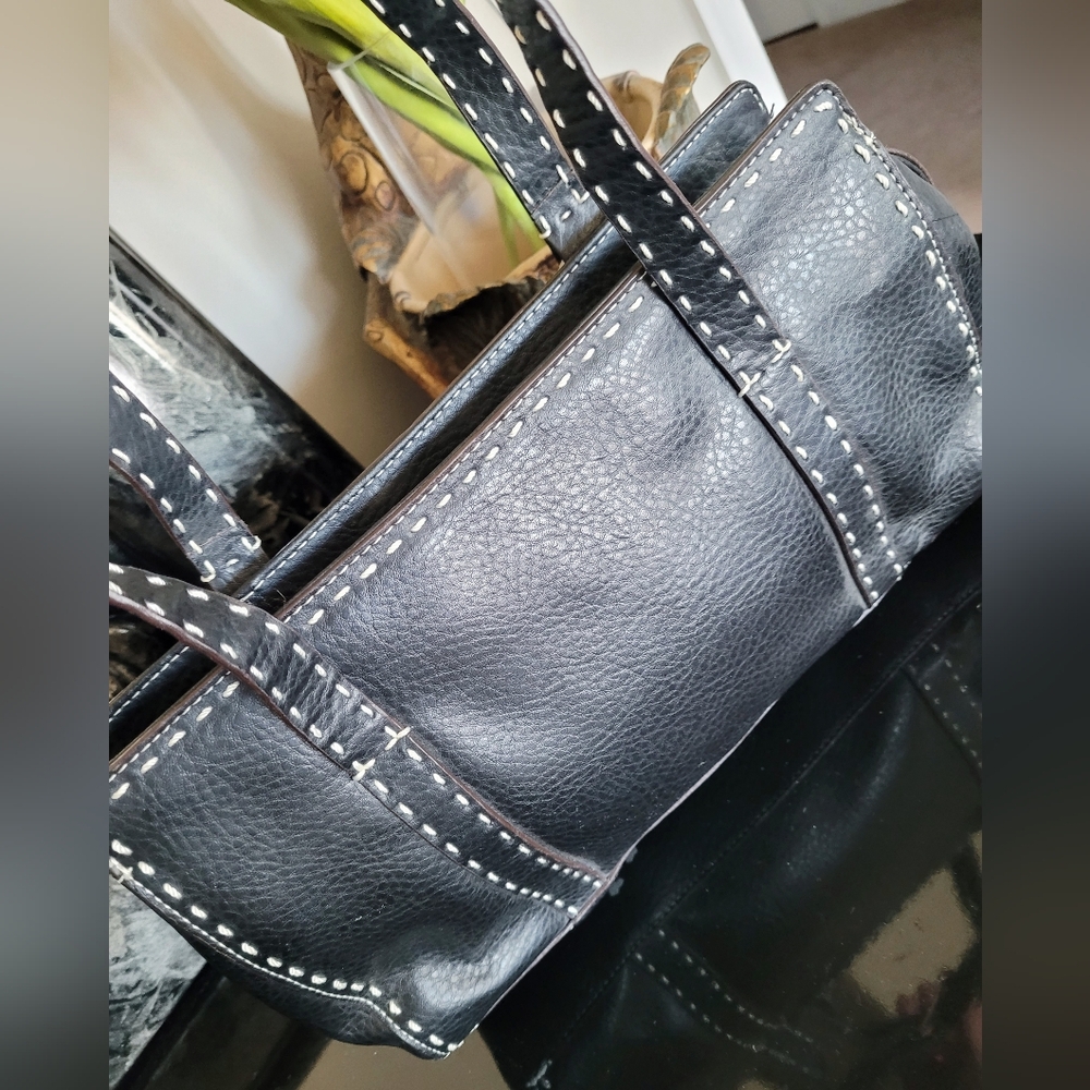 Relic Hannah Contrast Stitching Shoulder Bag Vegan Leather Black 12"×7"×3" NEW - Picture 14 of 16